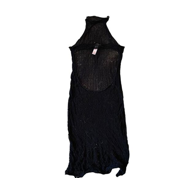 Savage x Fenty Womens One Size Mesh Lace Mock Neck Slip Lingerie Dress Black - Picture 8 of 11